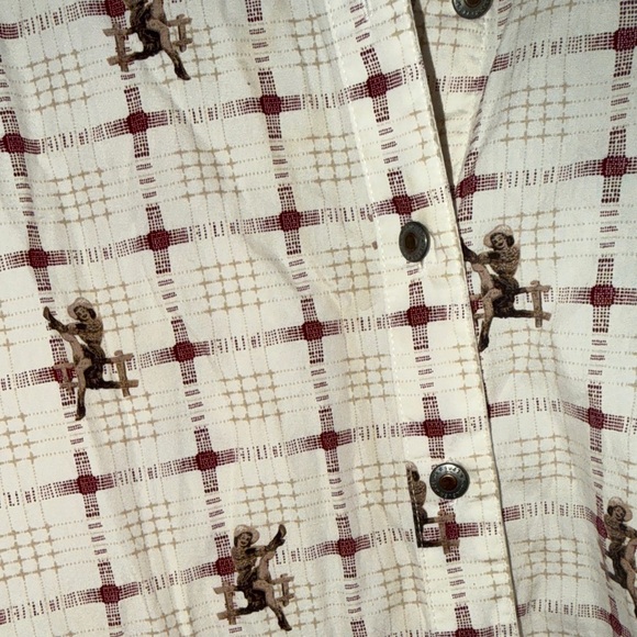 VINTAGE 1950's Wrangler Western Button Down with Cowgirl Motif - L - Picture 5 of 13